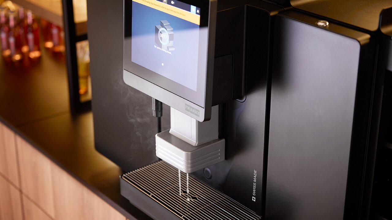 Franke Coffee Systems, screen showing rinsing sequence